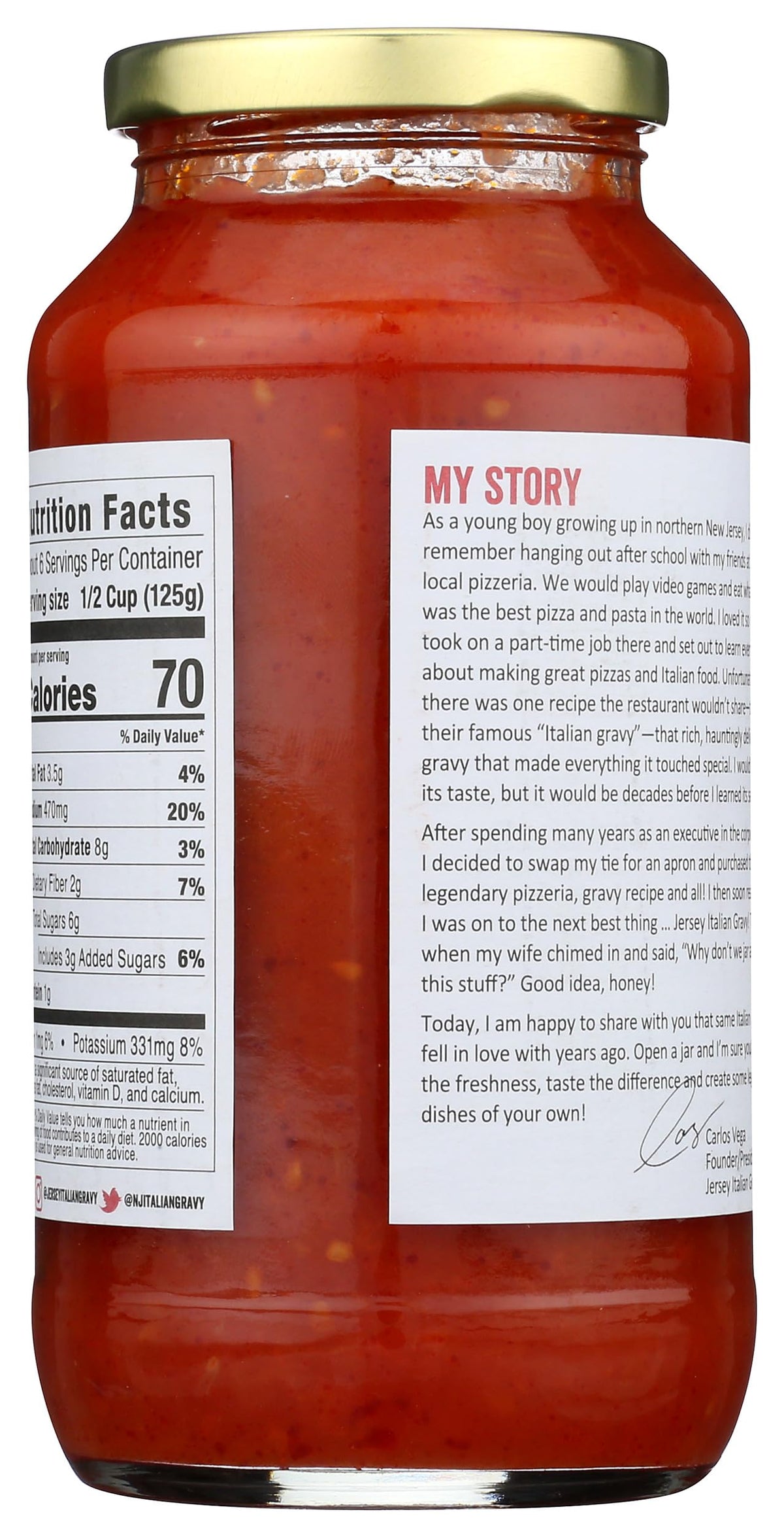 Jersey Italian Gravy bottle pour showing rich texture for ready sauces