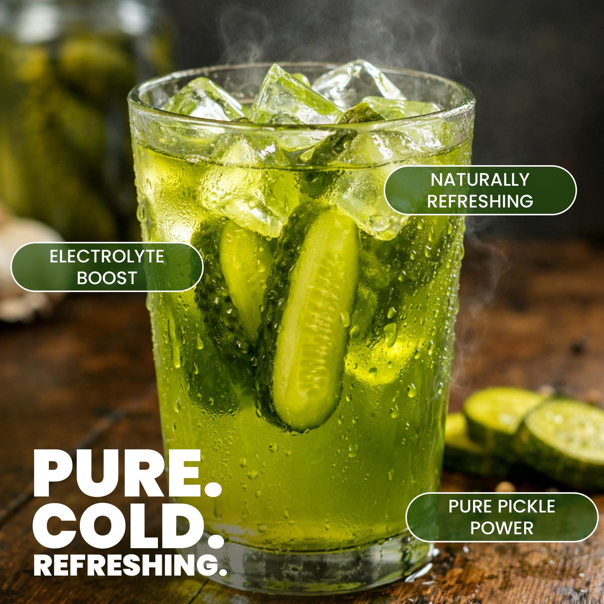 Jersey Pickles electrolytes bottle signals hydration support during workouts.