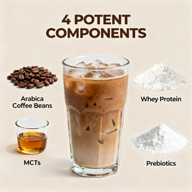 JERYMVA Caramel Protein Iced Coffee scoop for easy serving