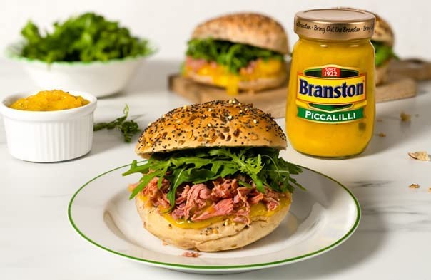 Jesmona Branston Piccalilli 360g chopped-ingredients closeup.