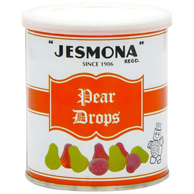 Jesmona Pear Drops gift tin showing authentic British candy for sharing.