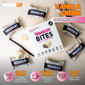Jesse's WakeUP! bite packaging shown for portable, on-the-go energy.