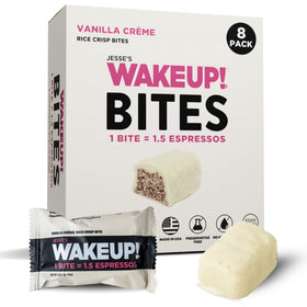 Jesse's WakeUP! vanilla creme bite close-up showing creamy texture and energy lift.