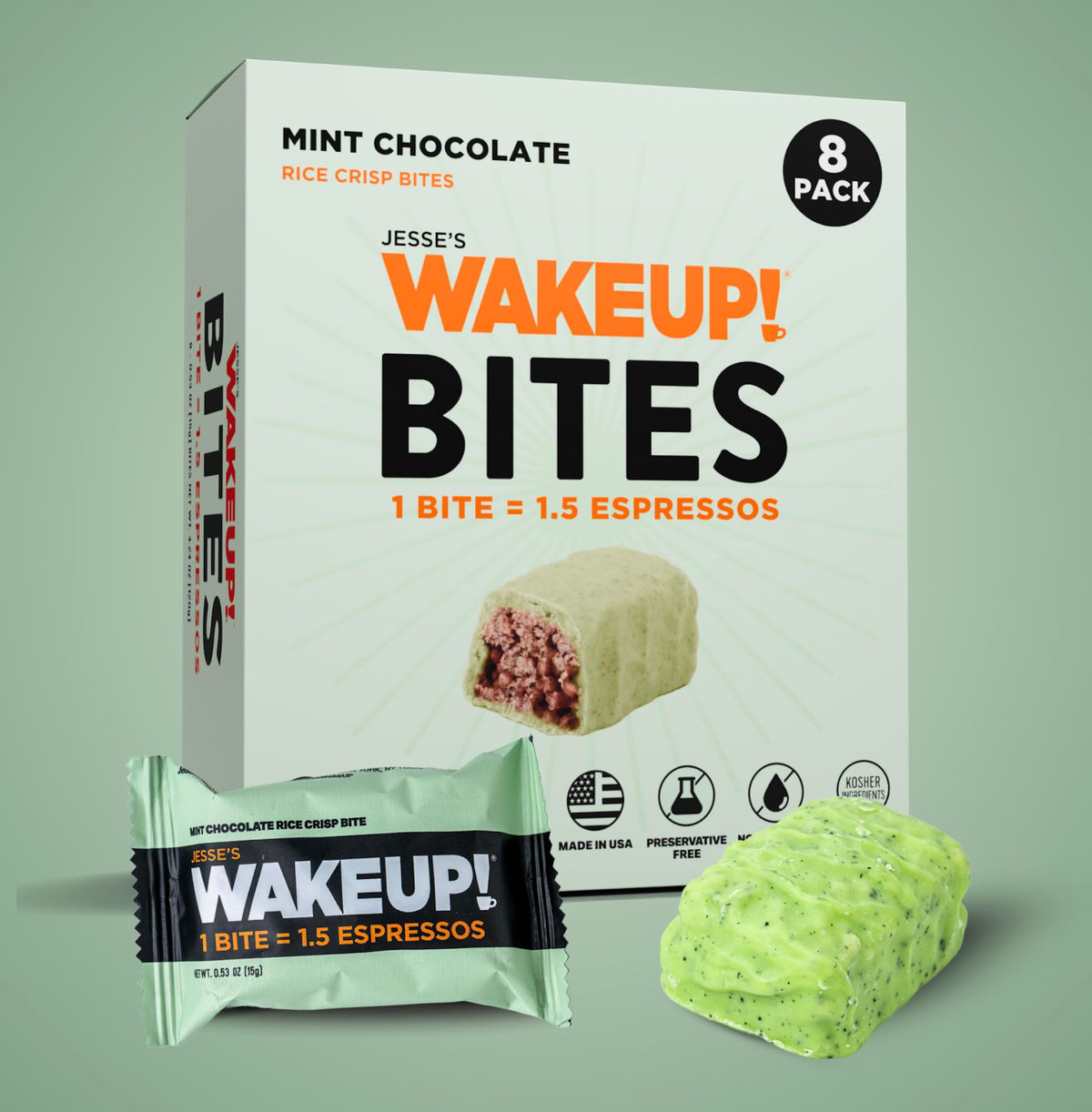 Travel-ready Jesse's WakeUP energy bite for study or travel