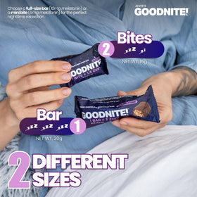 GoodNite Sleep Bites vegan and gluten-free ingredients label close-up
