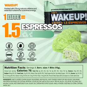Individually wrapped WakeUP bite ready for quick energy