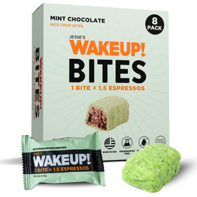 Jesse's WakeUP mint chocolate bite pack for convenient on-the-go energy