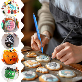 Jewem edible ink reservoir close-up highlights increased ink for longer decorating.