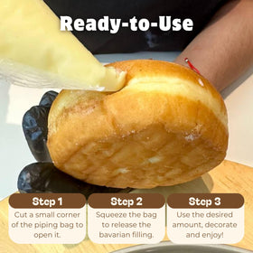 Jeynúuss Bavarian Cream Filling Pack 2 cake layer demonstrates silky filling between tiers.
