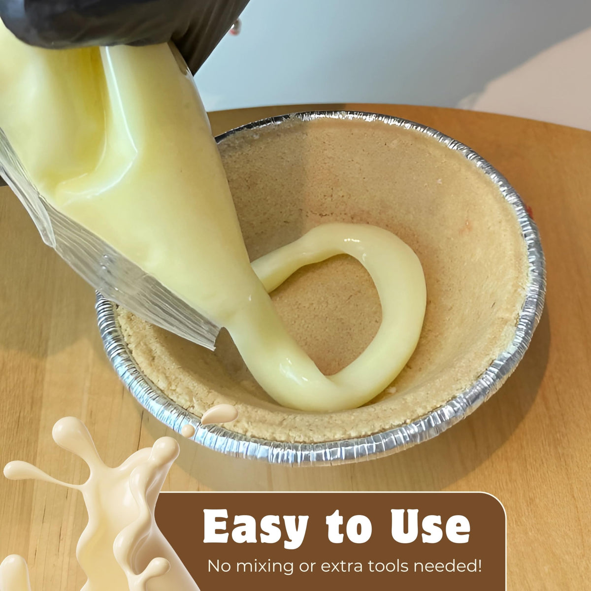 Jeynúuss Bavarian cream filling as pie filling for silky texture.