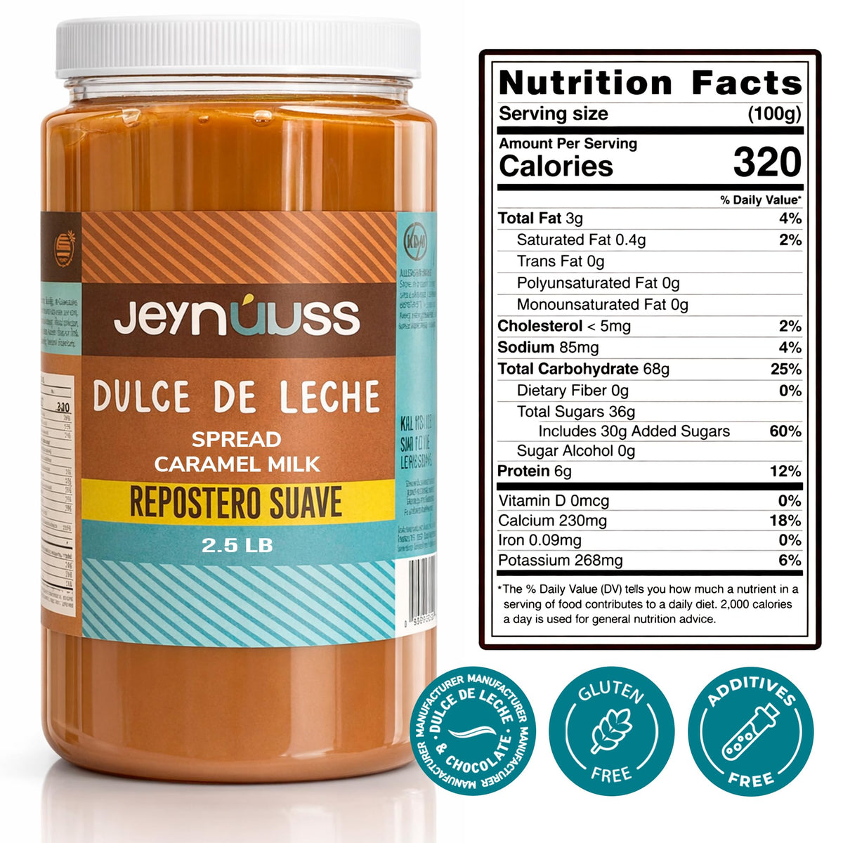 Jeynuuss gluten-free lactose-free dulce de leche for pastries