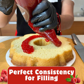 Easy decorating with Jeynuuss raspberry filling on pastries and cakes