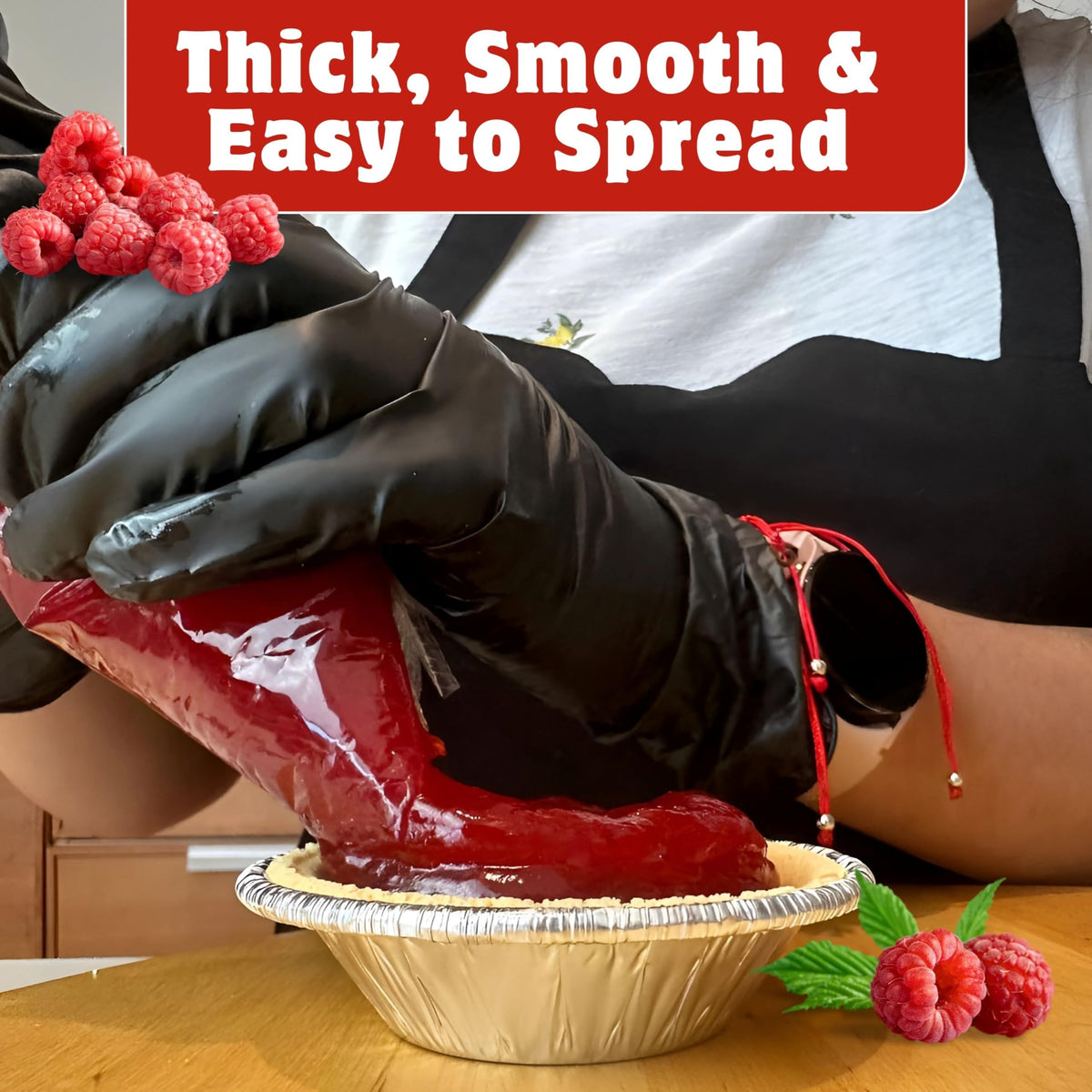 Oven-stable raspberry filling holds its shape during baking