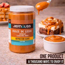 Jeynuuss USA-made dulce de leche in a container