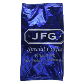 JFG pre-measured filter pack coffee with 42 pouches for easy daily brews.