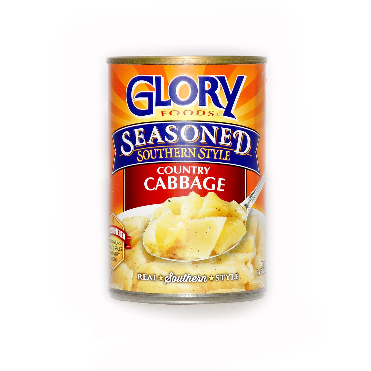 JFS Glory Seasoned Country Cabbage label close-up, highlighting gluten-free and no cholesterol
