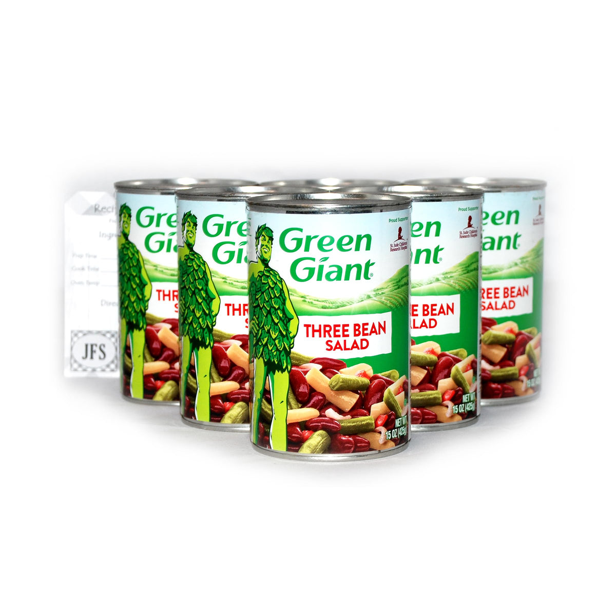 JFS Green Giant Three Bean Salad cans ready for quick meals and versatile pantry staple