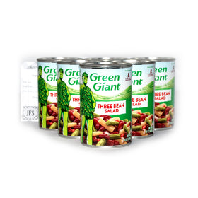 JFS Green Giant Three Bean Salad cans ready for quick meals and versatile pantry staple