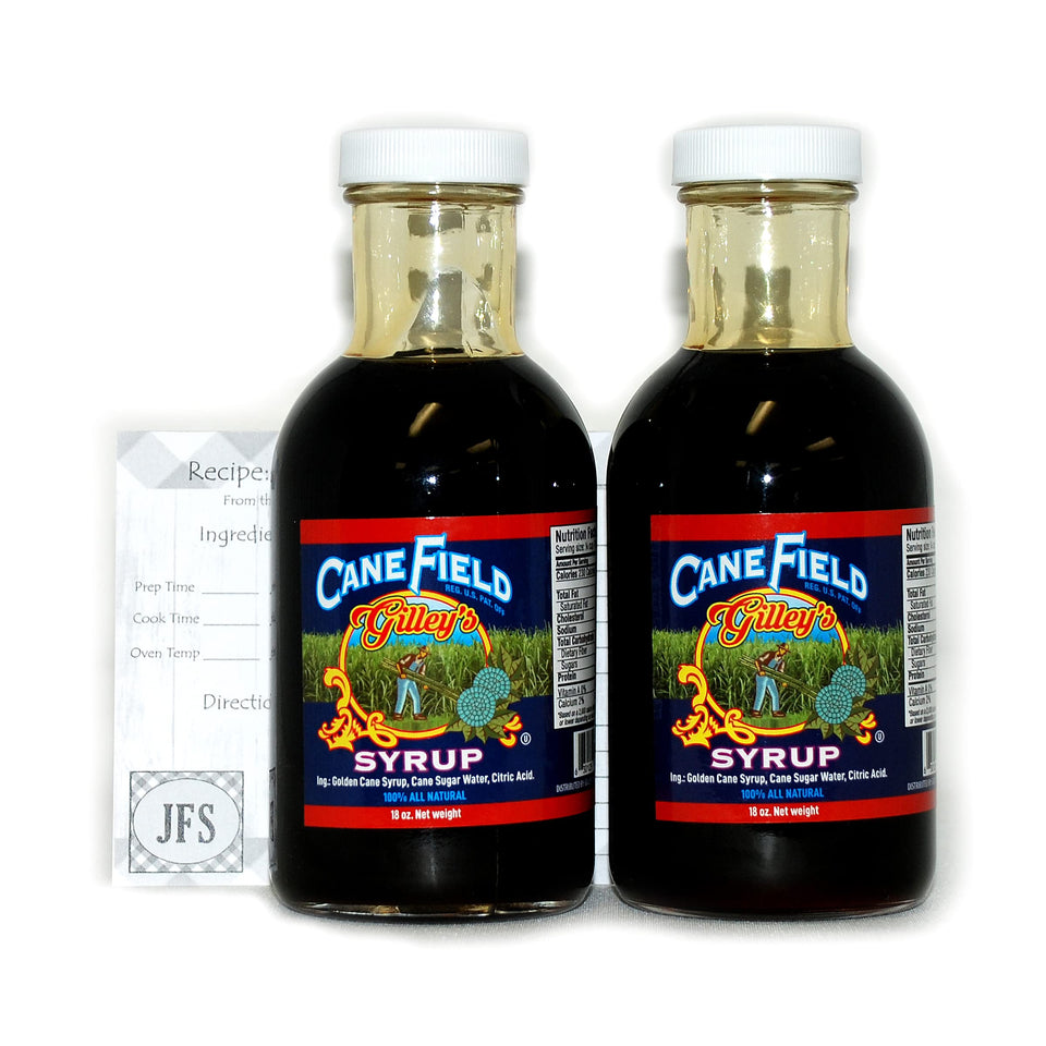 JFS Grocery Cane Field Syrup bottle on the counter for versatile sweetening.