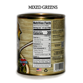 JFS Margaret Holmes greens nutrition label image, quick reference for vitamin content