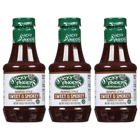 JFS Sticky Fingers Memphis Original BBQ Sauce bottle front, ideal for grilling and dipping