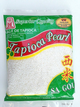 JHL tapioca pearls pack front, ideal for gluten-free desserts