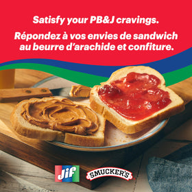 Jif Creamy Peanut Butter Canada import packaging, trusted flavor from a familiar brand.