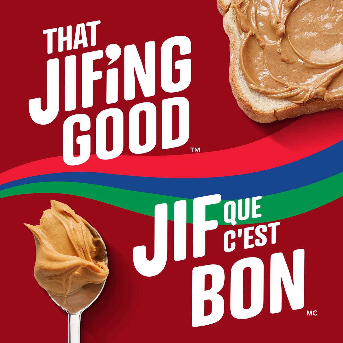 Jif Creamy Peanut Butter spread on toast, a convenient protein-rich breakfast idea.