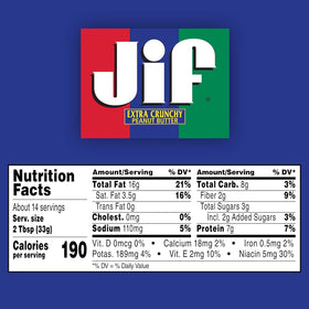 Jif Crunchy Peanut Butter spread with banana demonstrates quick breakfast.
