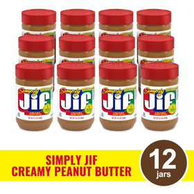 Toast topped with Jif Simply Creamy peanut butter for breakfast