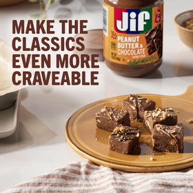 Creamy Jif spread elevates frosting or brownie topping.