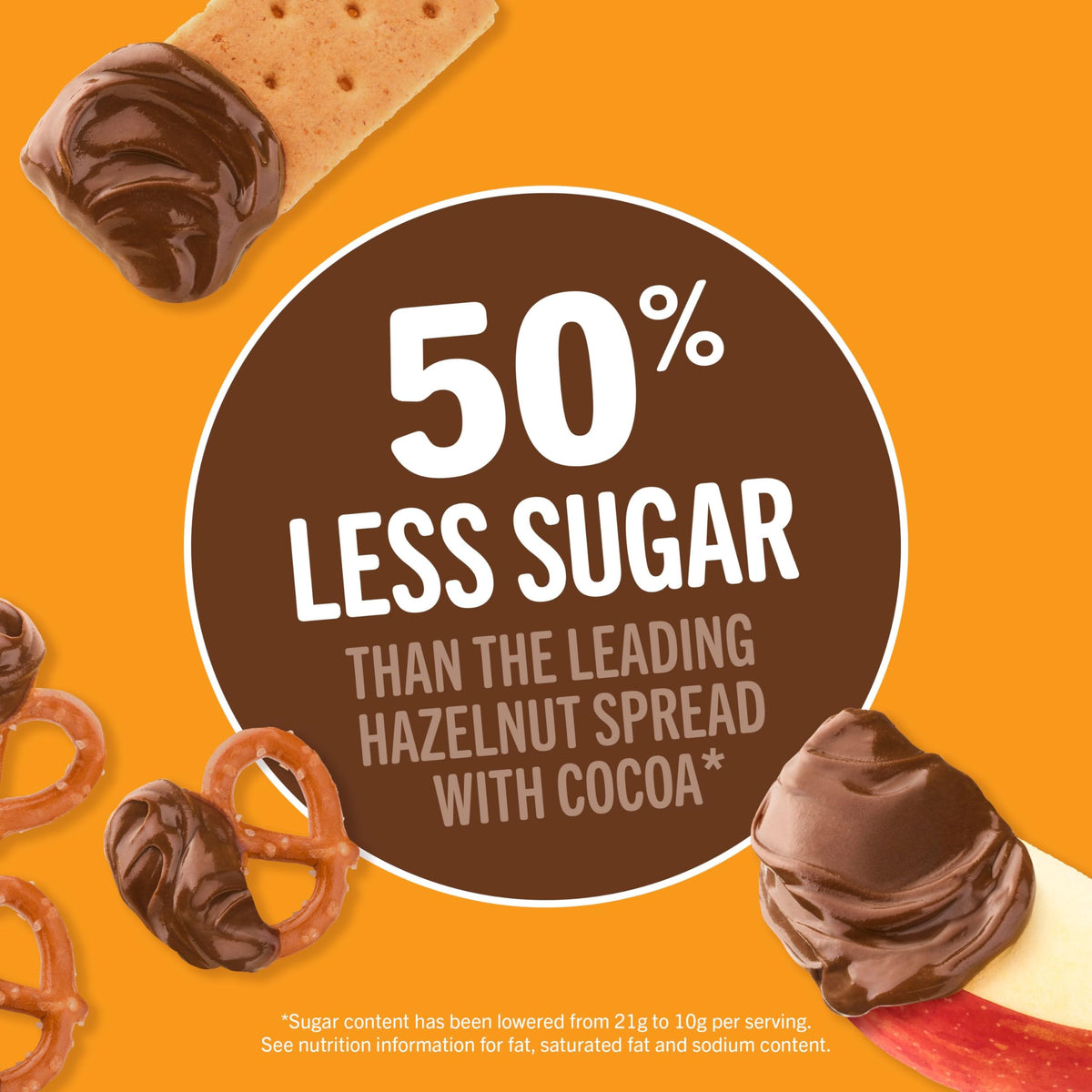 Jif To Go cups dipping pretzels with creamy chocolate-peanut flavor.