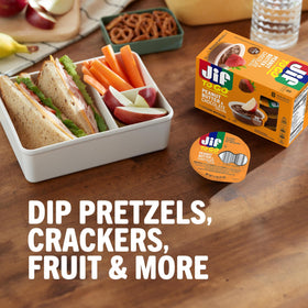 Jif To Go front label highlighting portable peanut butter chocolate flavor.