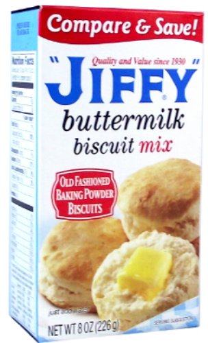 Jiffy Buttermilk Biscuit Mix image showing six 226 g pouches for quick baking