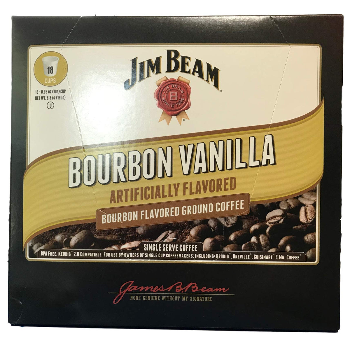 Jim Beam Bourbon Vanilla coffee cups on a breakfast table, ready for a smooth start.