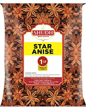 Jimidar star anise whole 1lb in a kitchen setup for flavorful cooking and desserts.
