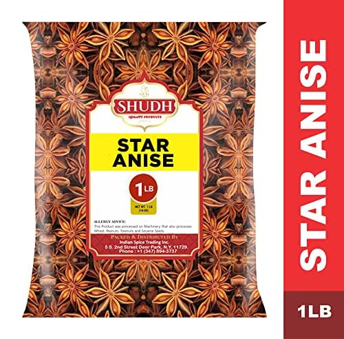 Jimidar star anise whole 1lb pods ready to steep for mulled drinks and soups.