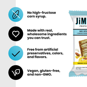 JiMMY'S! bar on workout setup suggests post-workout energy.