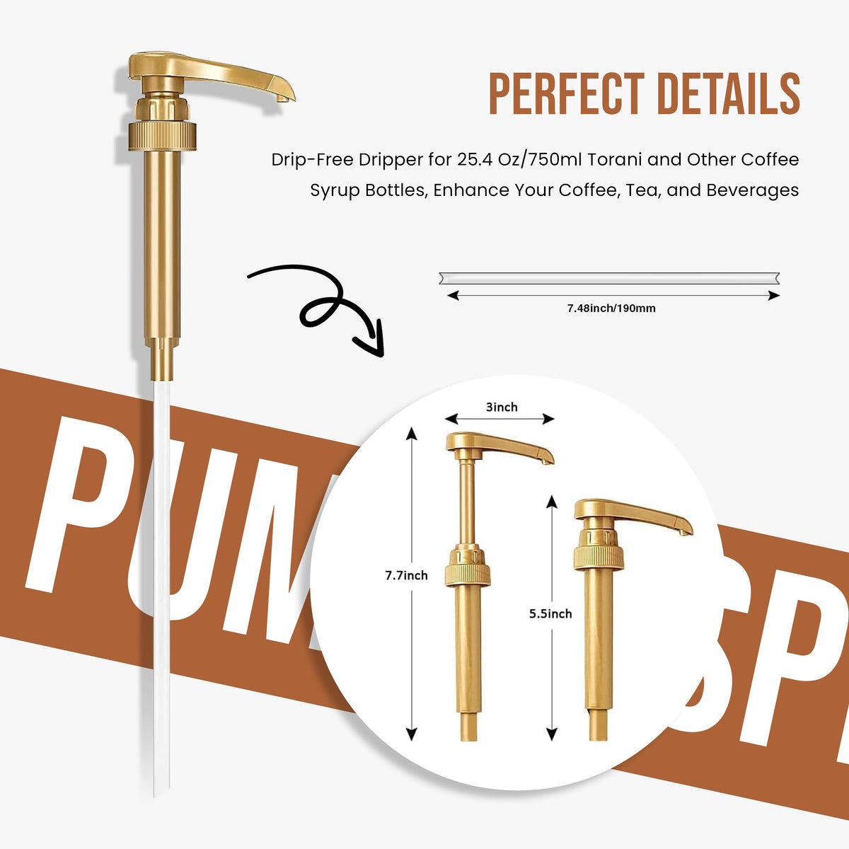 Jimoco Sugar Free Syrup dispenser ready for precise, mess-free pours