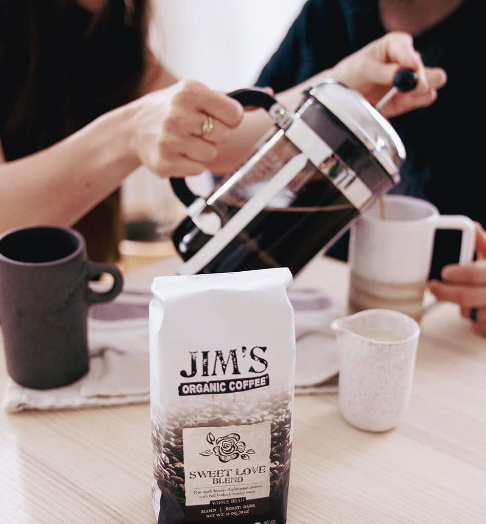 Close-up of Sweet Love Blend ground coffee in fresh-seal bag for aroma preservation