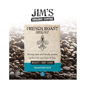 Jim's Organic Coffee Swiss Water decaf preserves flavor while removing caffeine