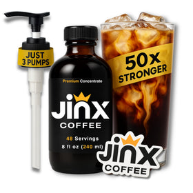 Jinx Coffee Concentrate bottle pour delivers bold flavor for quick espresso-like drinks