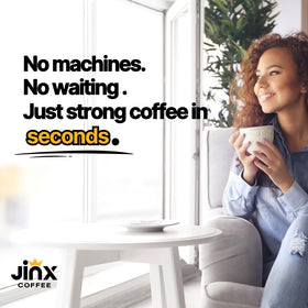 Jinx Coffee Concentrate cold brew glass captures rich texture and aroma for slow sipping