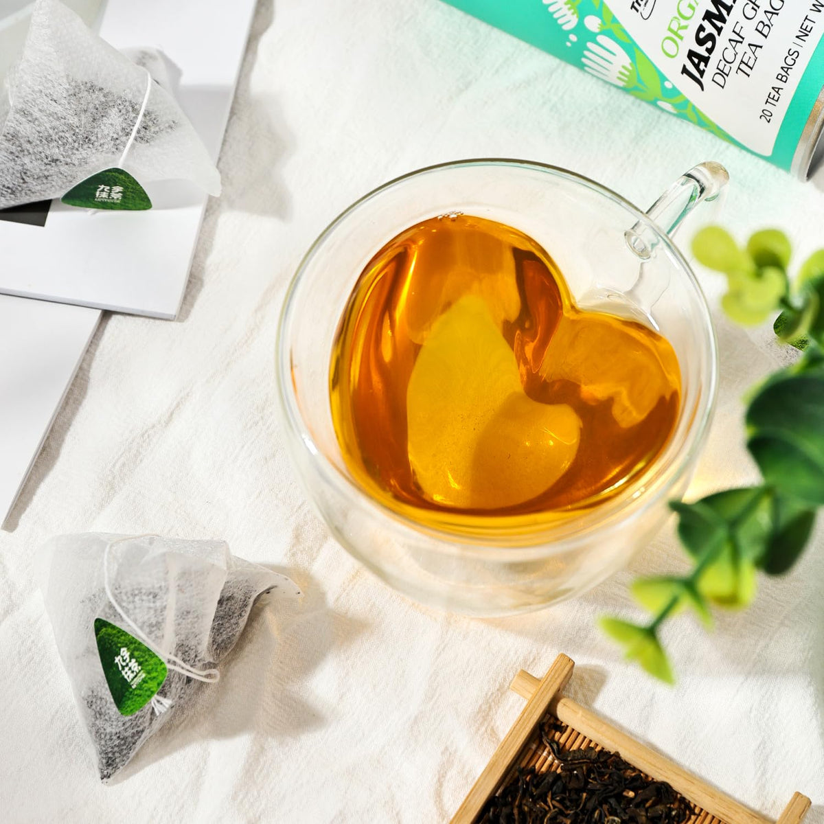 Jiuyu jasmine tea bags box display showcases elegant packaging and quality.