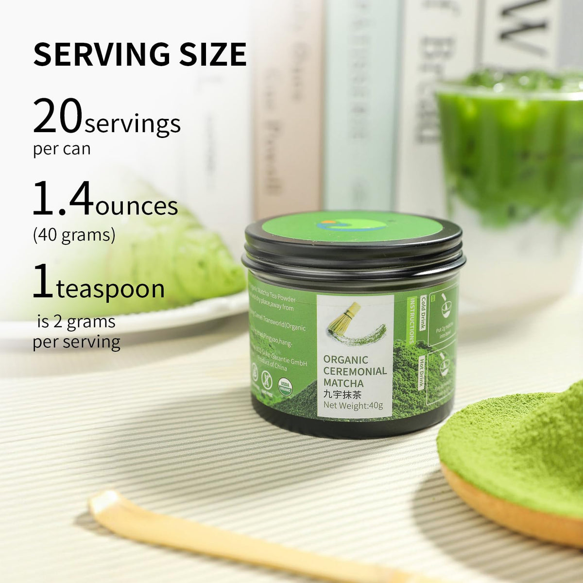 Whisking Jiuyu matcha latte creates creamy foam.