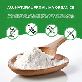 Baking setup featuring Jiva Organics Arrowroot Flour for gluten-free baking.