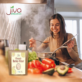 Jiva Organics barley flour from India connects farm to table flavors.