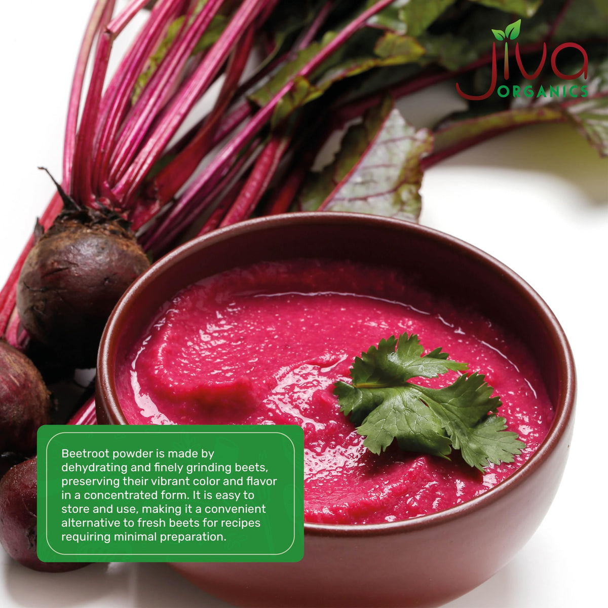 Jiva Organics beet root powder texture from dehydrated beets