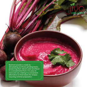 Jiva Organics beet root powder texture from dehydrated beets