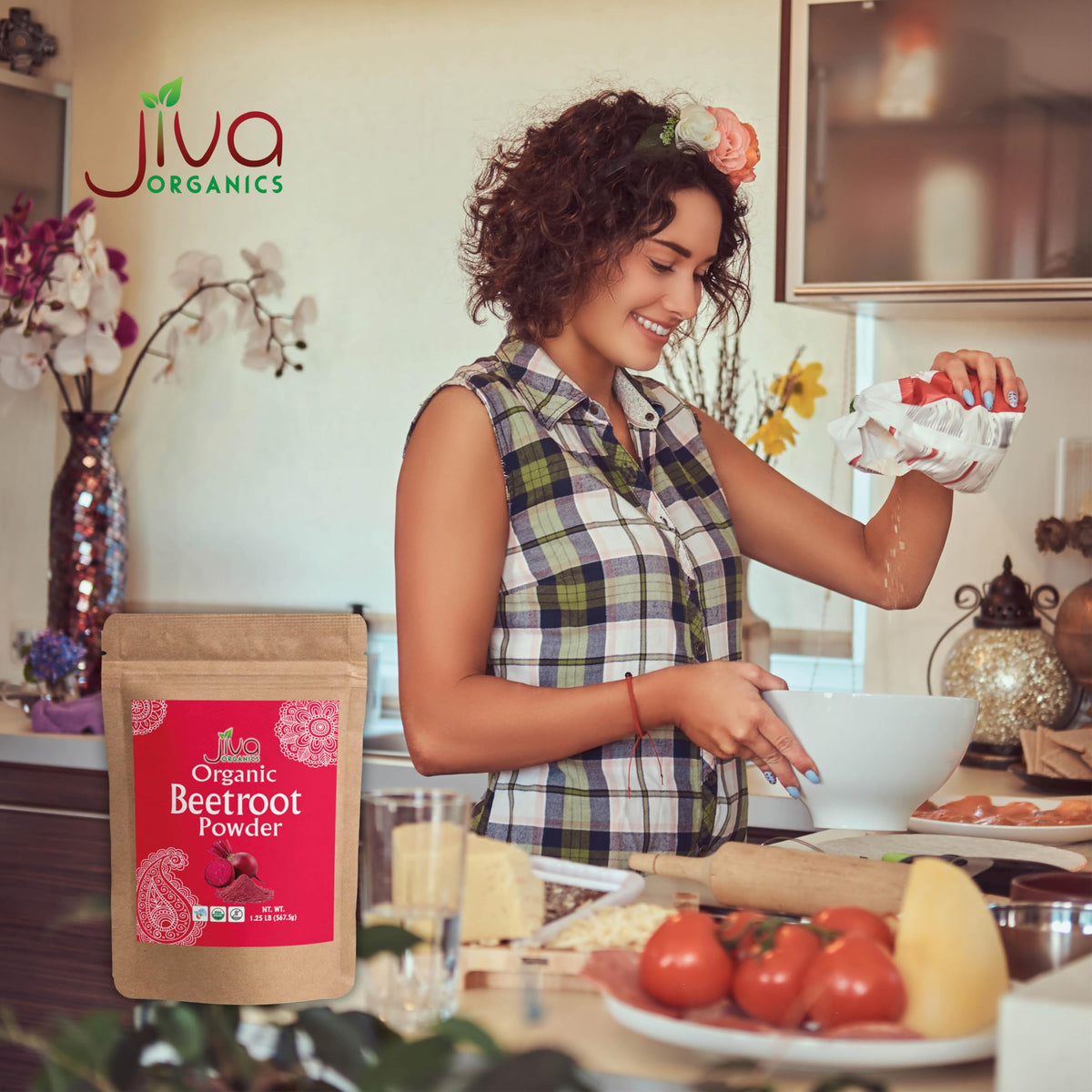 Jiva Organics beet root powder used as natural coloring in frosting